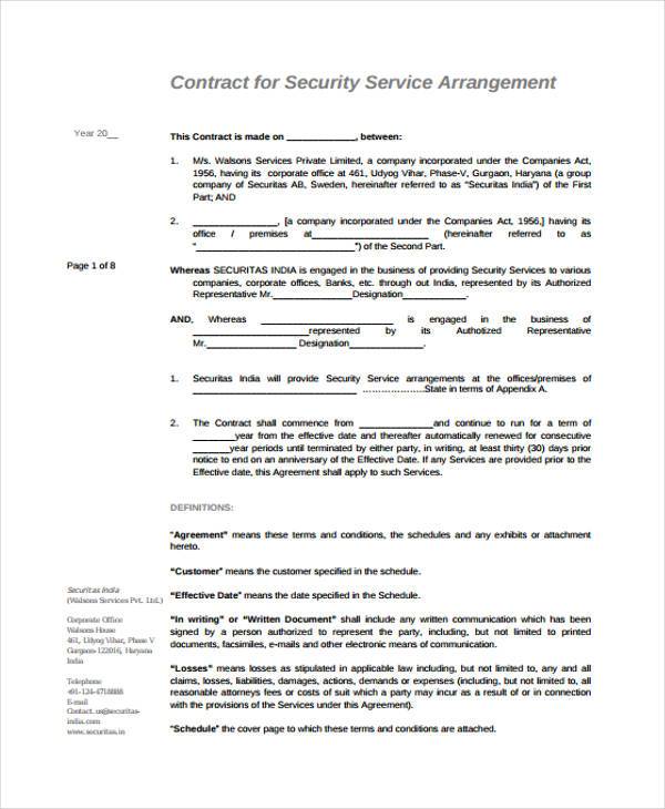 sample service agreement