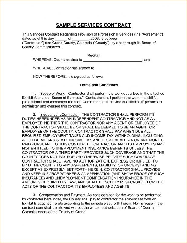 sample service agreement