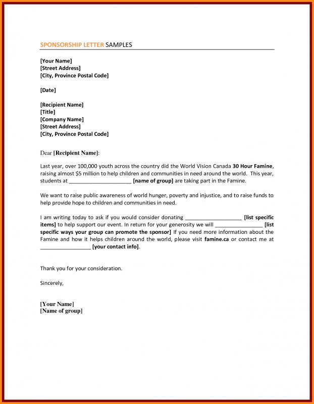 sample sponsorship letter