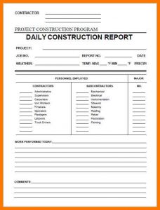 sample subcontractor agreement construction daily report daily construction report template in pdf