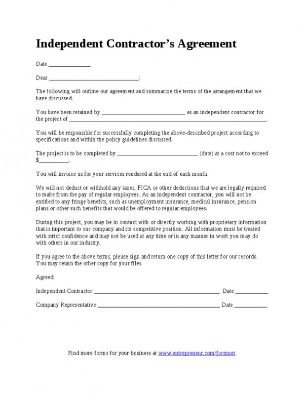 sample subcontractor agreement