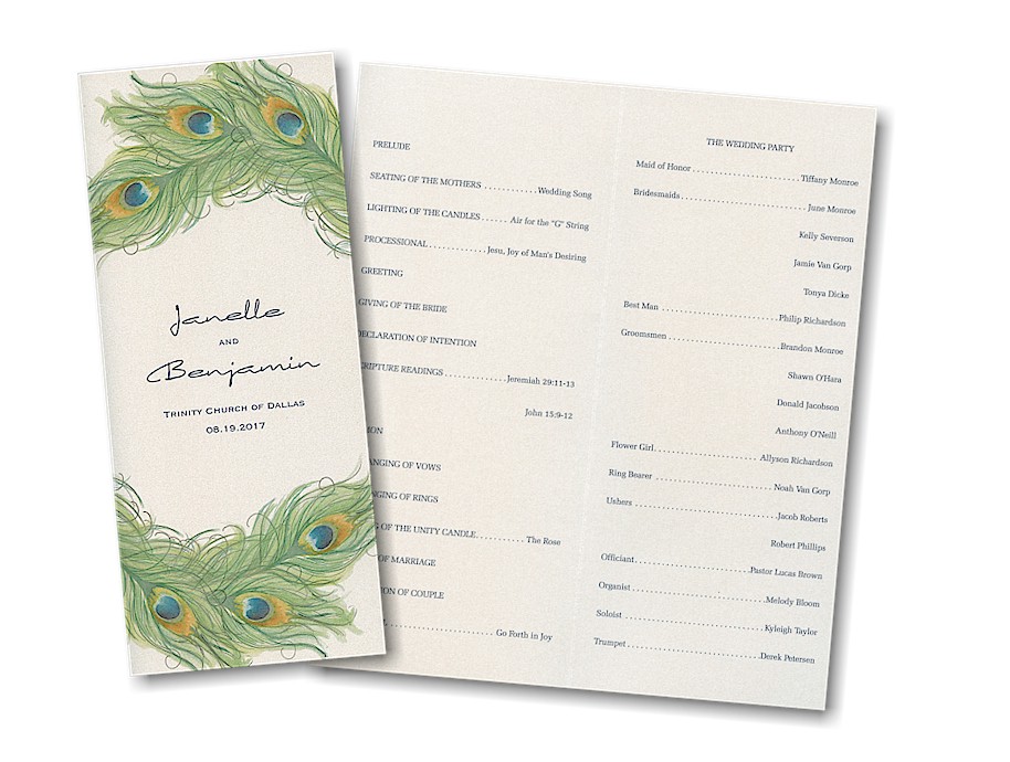 sample wedding program