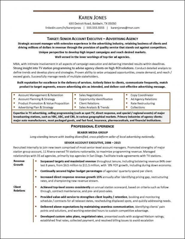 samples executive resumes