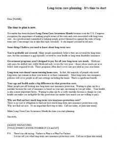 samples fundraising letters sample long term care letter