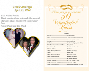 samples of wedding programs anniversary program