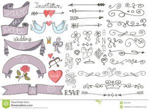 save the date templates free download doodle wedding ribbons swirl borders decor set doodles border love elements design templates invitations save date rsvp hand