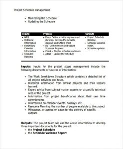 schedule management plan project schedule management plan