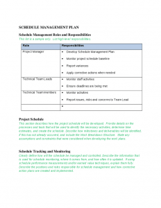 schedule management plan schedule management plan template