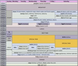 schedule templates word maid sched