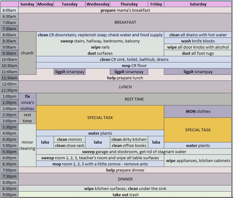 schedule templates word