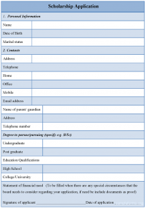 scholarship application form scholarshipapplicationform