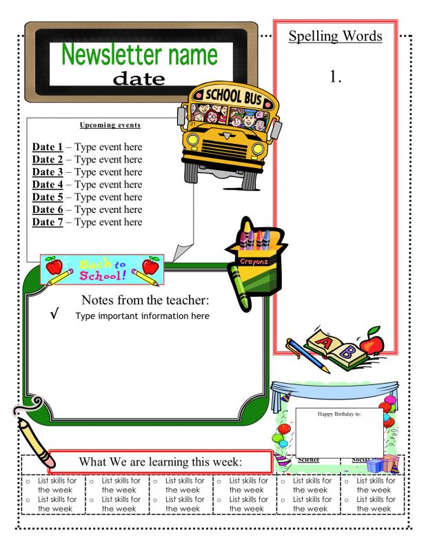 school newsletter templates