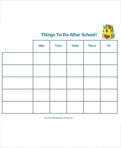 school schedule template printable after school schedule template