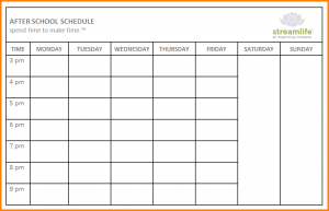 school schedule template school schedule templates after school schedule web image