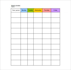 school schedule template school weekly schedule template in word format