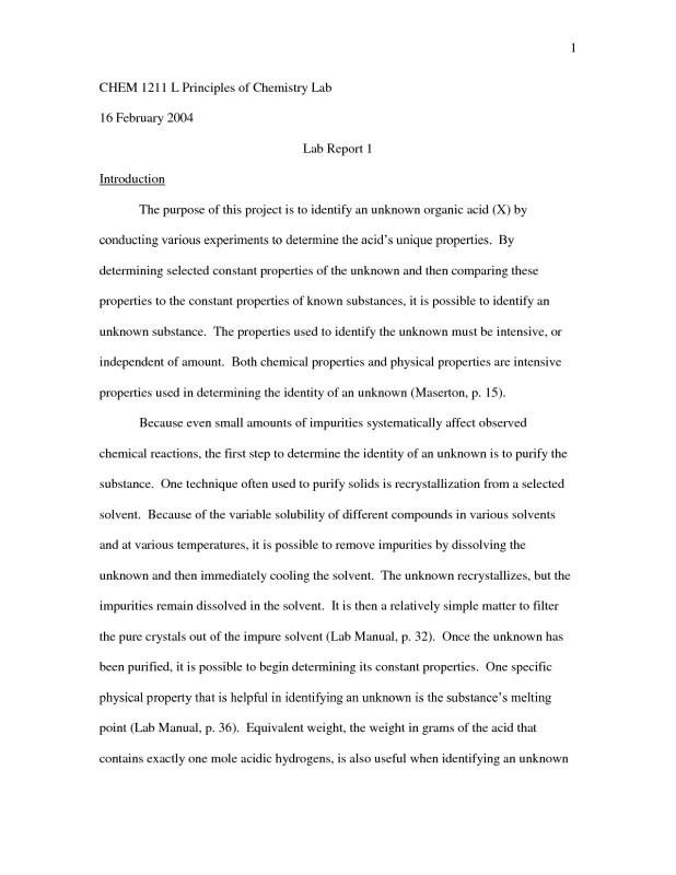 science lab report template