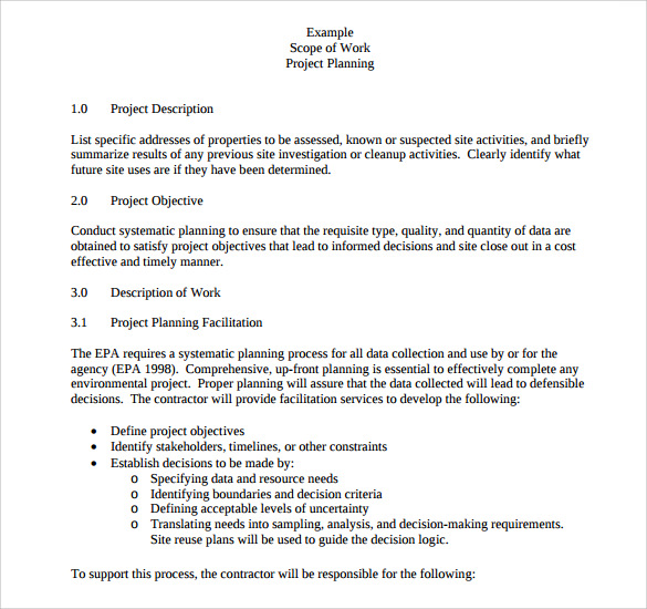 scope of work template