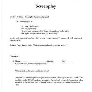 screenplay format template screenplay example