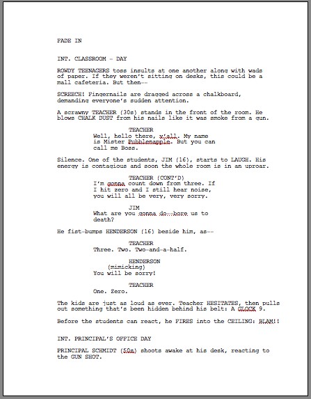 screenplay format template