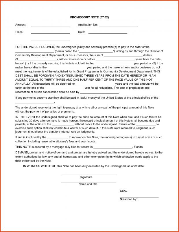 Secured Promissory Note Template Template Business