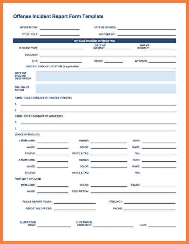 security incident report template