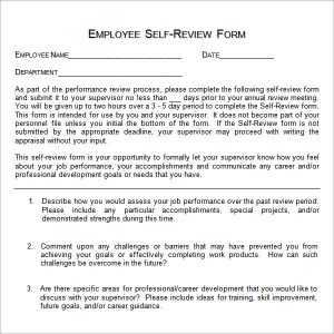 self evaluation examples employee self evaluation example