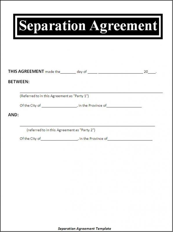 Printable Separation Agreement Form Ontario Printable Forms Free Online