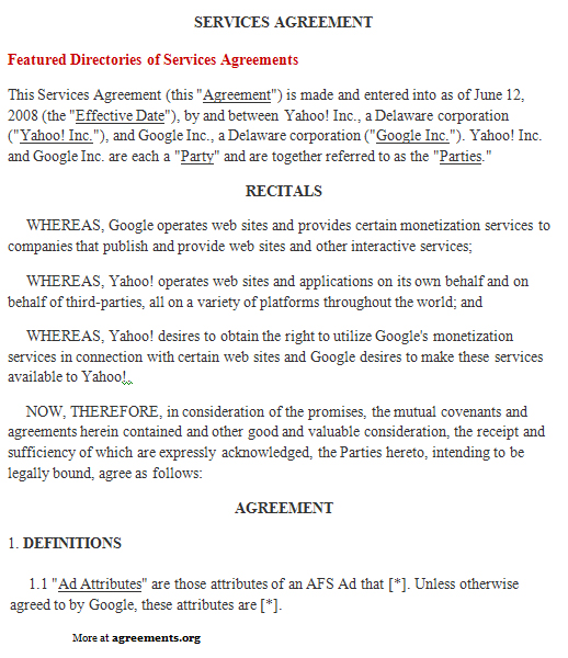 service agreement sample