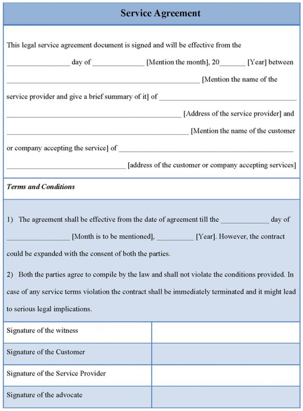 service agreement sample