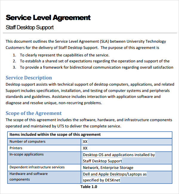 service agreement template