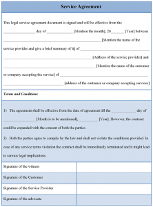 basic service contract template