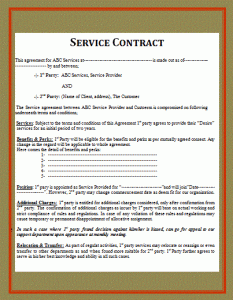 service contract template service contract template