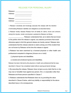 service contract template word personal injury release form template