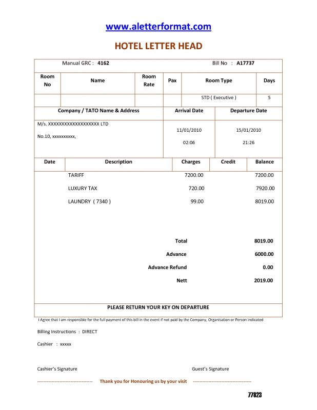 service receipt template