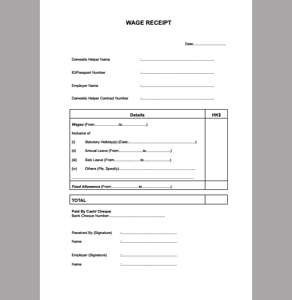 service receipt template