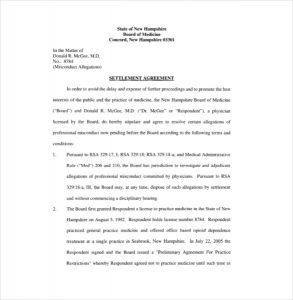 settlement agreement template sample download settlement agreement template