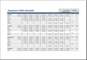 shift schedule template employee shift schedule