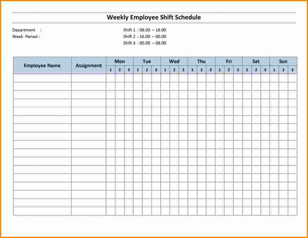 shift schedule template