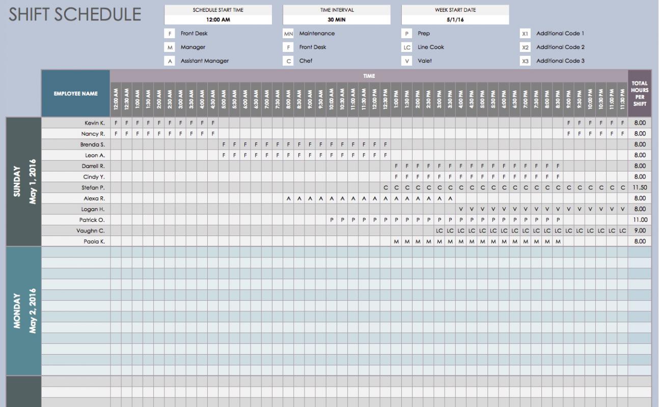 Shift Schedule Templates Template Business