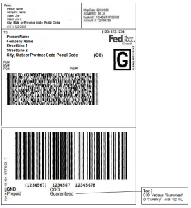 shipping label example image