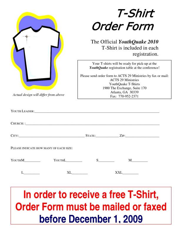 shirt order form