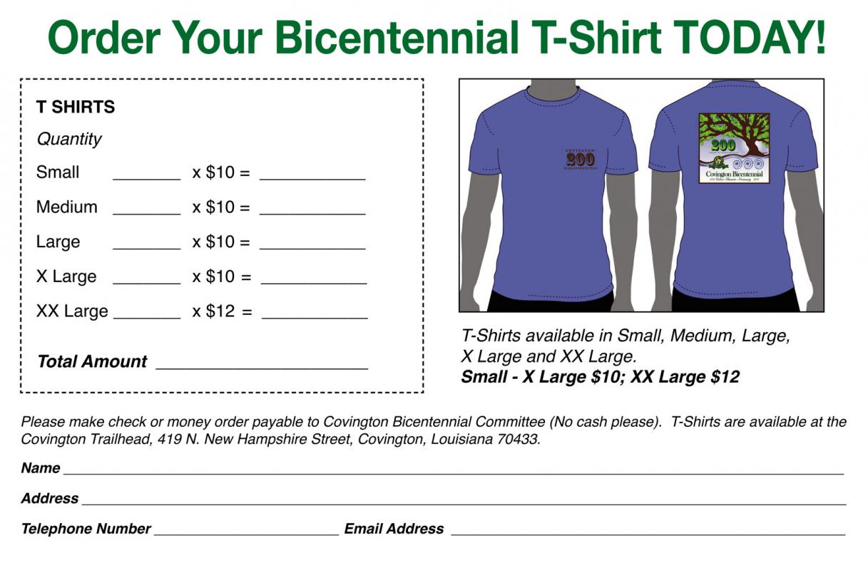 shirt order forms