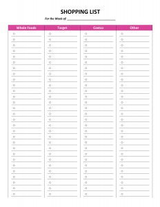 shopping list template shopping list2