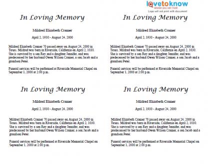 short eulogy examples