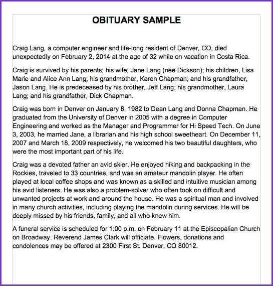 short eulogy examples