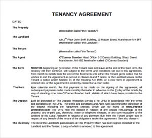 short rental agreement tenancy agreement template