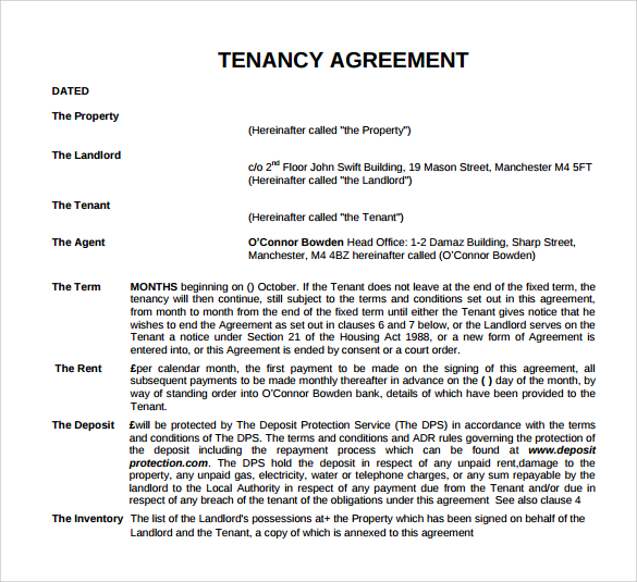 short rental agreement