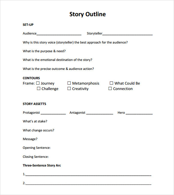 Short Story Outline Template Business