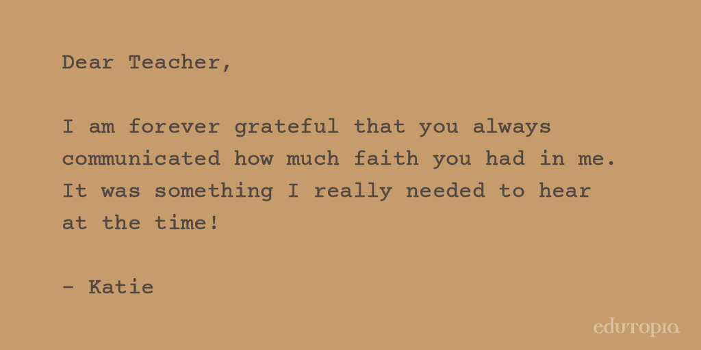 short thank you letter for teacher