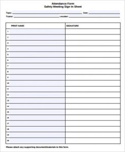 sign in sheet pdf safety meeting sign in sheet pdf